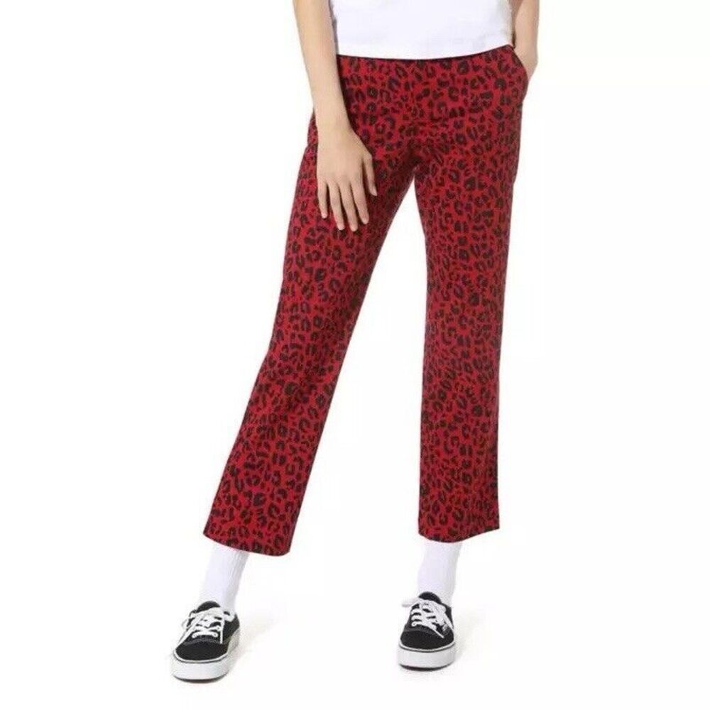 VANS AUTHENTIC CHINO PRINT WMN CHILI PEPPER LEOPARD PANTS SIZE 26X27 BB3628